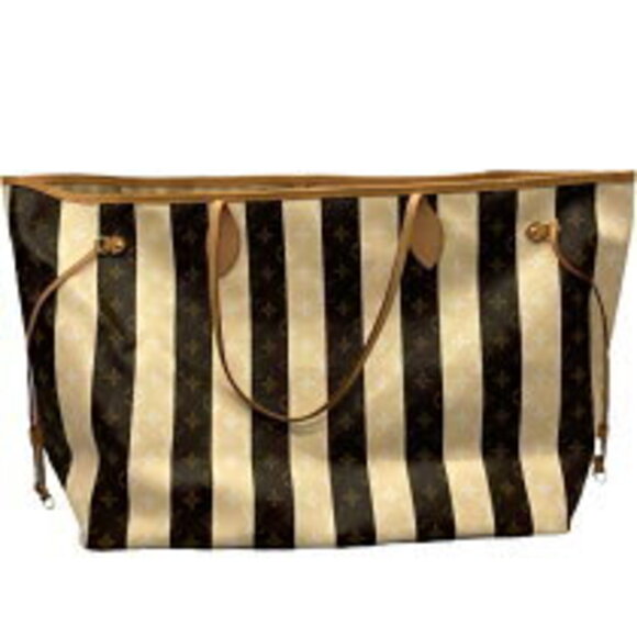 Louis Vuitton Handbags - Louis Vuitton Rayeur Monogram Cream Bag Neverfull Brown XM Tote